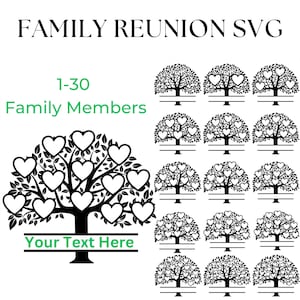 Family Tree SVG With Names Family Reunion SVG Bundle Family Reunion Vector Art Our Love Runs Deeper Our Roots Runs Deeper monogram svg