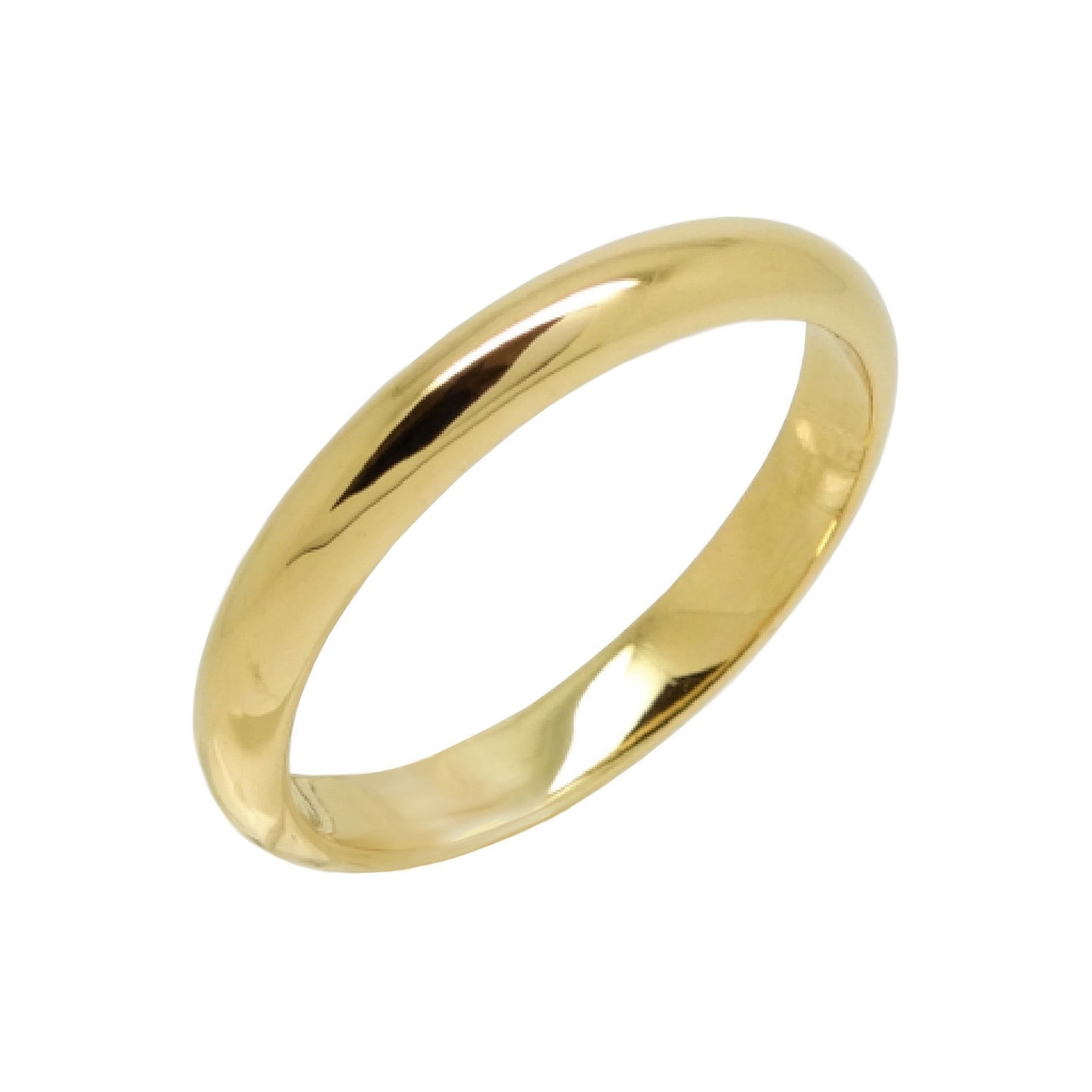 Wedding Classic Band Solid 14K Gold Ring, Wide 3 Mm in 14K Yellow or ...