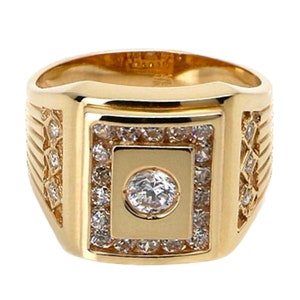 Multi Stones Men's Ring made of 14K Solid Pure Gold Man Boys Gift Total weight around 10 to 12.00 grams
