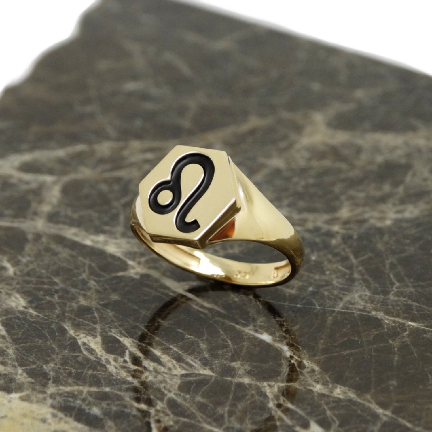 Leo 14K Gold Women's Ring, Solid 14k Gold Astrology Ring, Horoscope ...