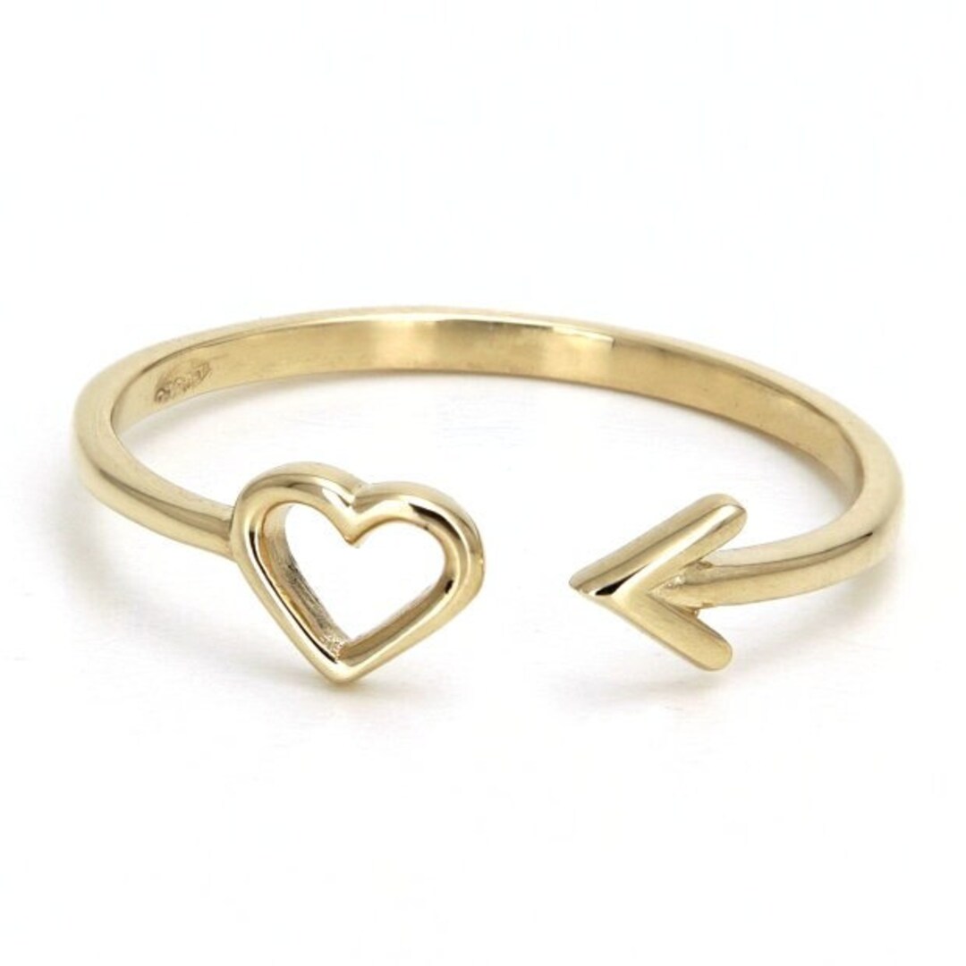 Arrow and Heart 14K Solid Pure Gold Girls Women's Ring Weight Around 1. ...