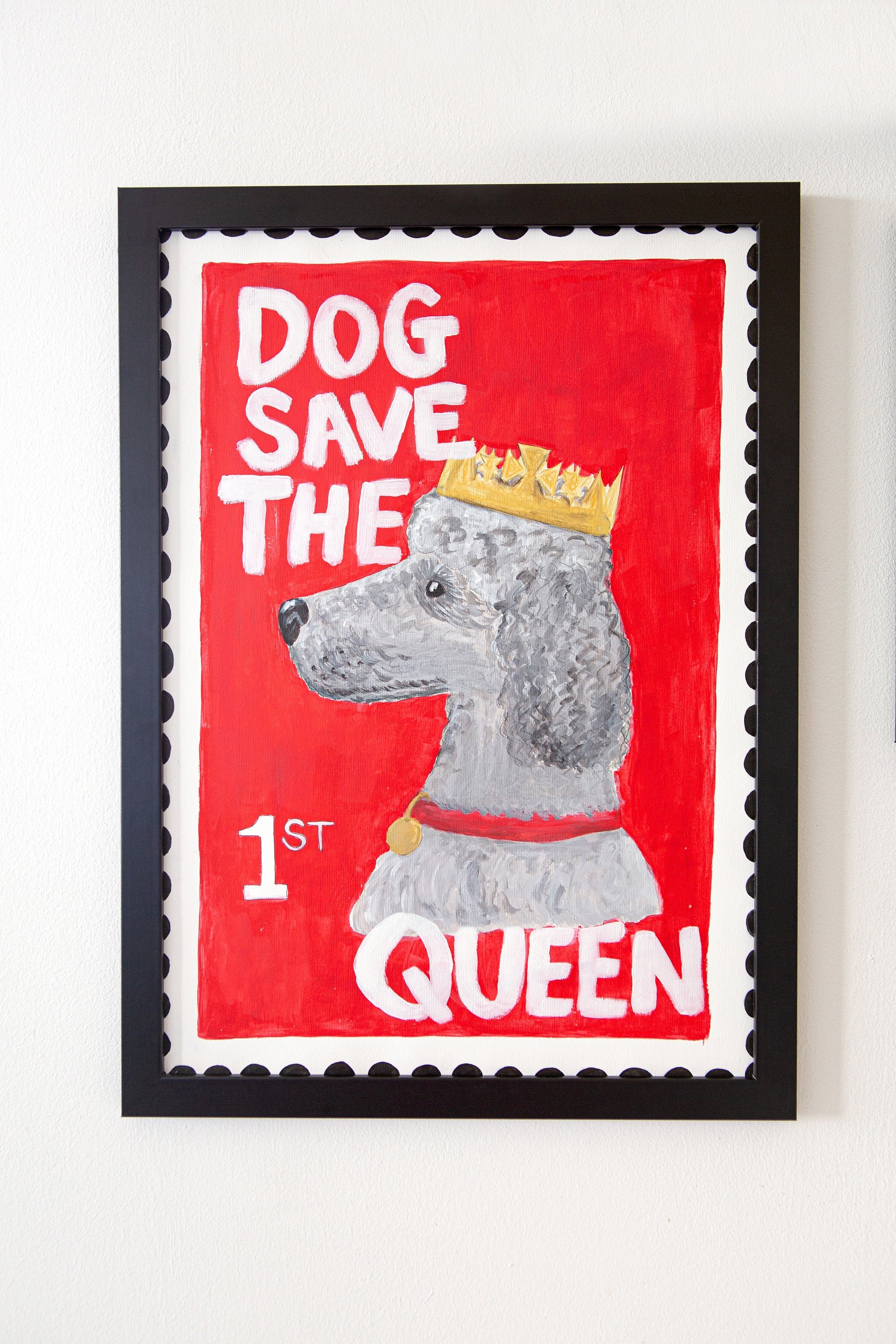 Dog Save the Queen Funny Dog Giclee Art Print Poodle and Balloon Dog A4 A3 Etsy