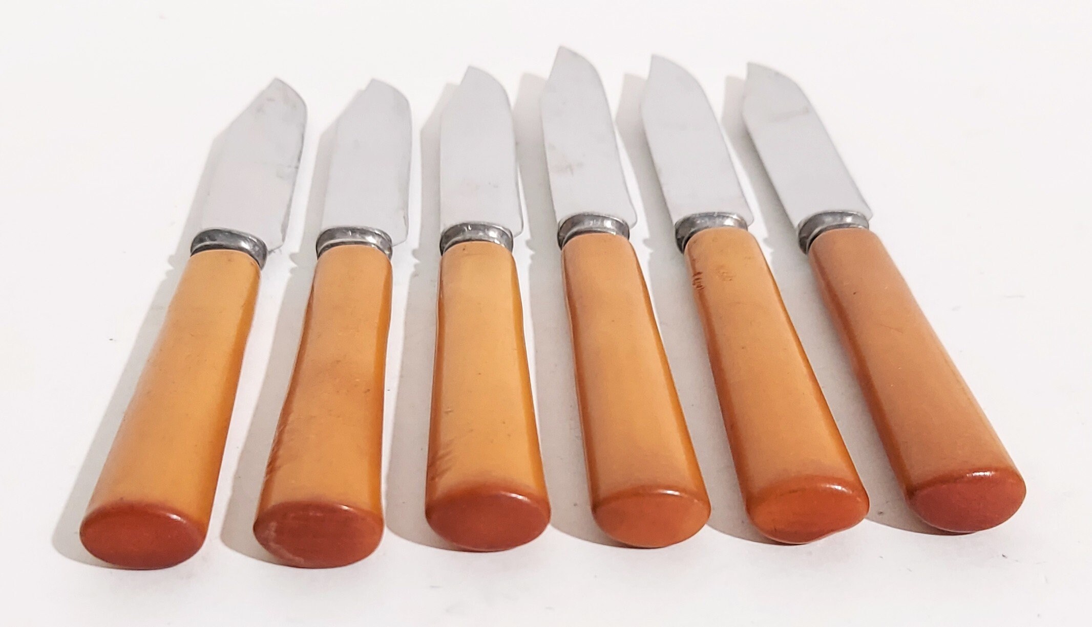 Vintage Bakelite Handle Fruit Knives Set of Six Vintage Etsy
