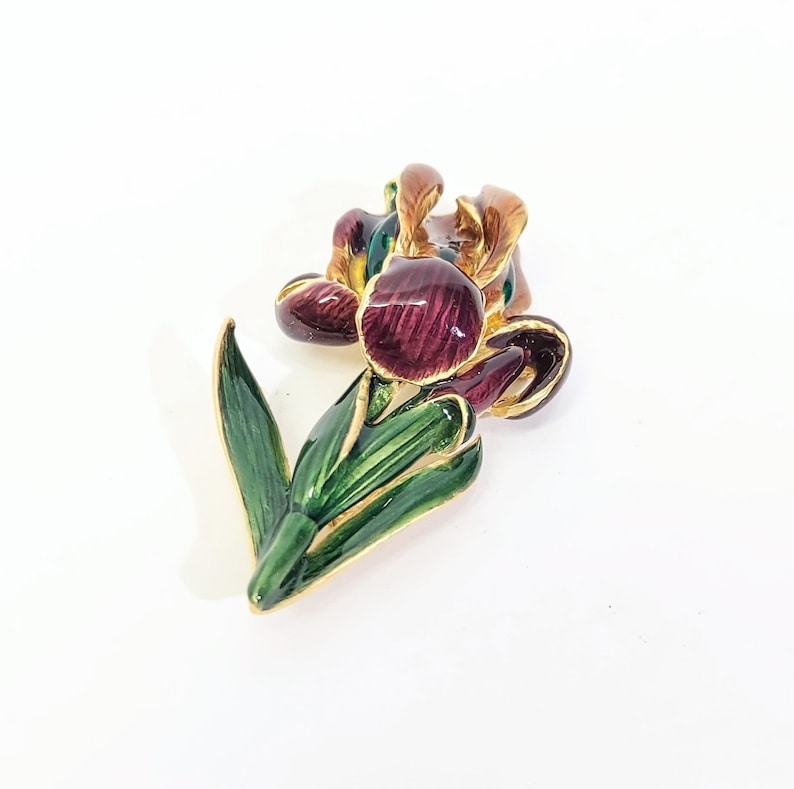 Vintage Brooch, MFA Museum of shops Fine Art, Enamel Iris Pin, Wearable Art, Gift