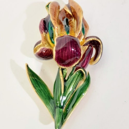 Vintage Brooch, MFA Museum of shops Fine Art, Enamel Iris Pin, Wearable Art, Gift