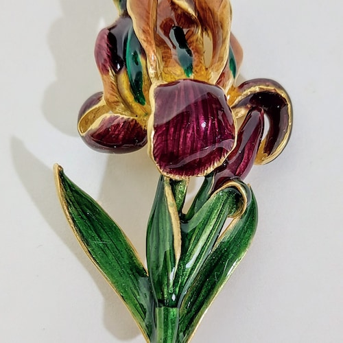 Vintage Brooch, MFA Museum of shops Fine Art, Enamel Iris Pin, Wearable Art, Gift