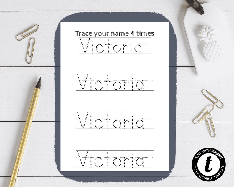 Editable Homeschool Name Writing Practice Template Preschool Etsy UK