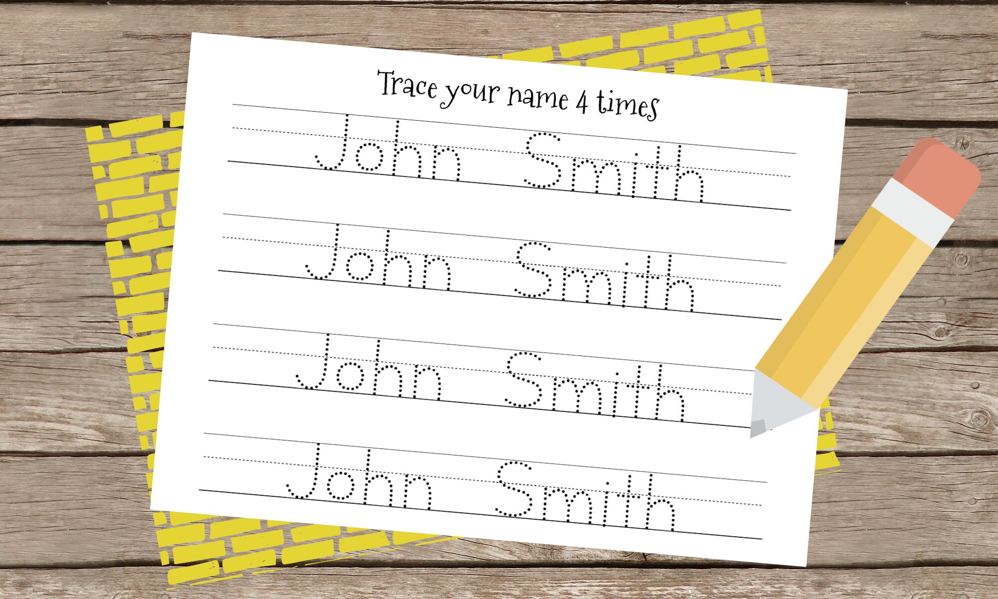 Personalized Name Writing Practice Worksheet Customized - Etsy
