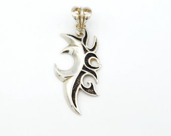 Tribal Blade Tattoo .925 Sterling Silver Pendant