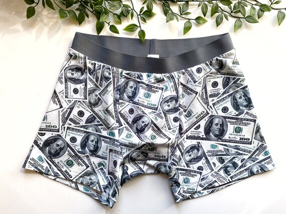 100 Dollar Bill Boxershorts for Him, Briefs With Dollars Print