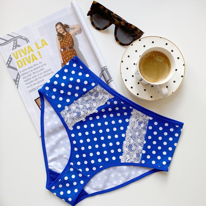 Highwaisted Hipster Style Panties With Polka Dots for the Etsy