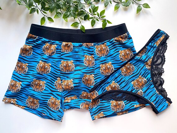 Couple Matching Underwear, Men Briefs With Tiger Print, Cotton Underwear Set,  Boyfriend Birthday Gift, Panties and Boxers Bridal Shower Gift -  Israel