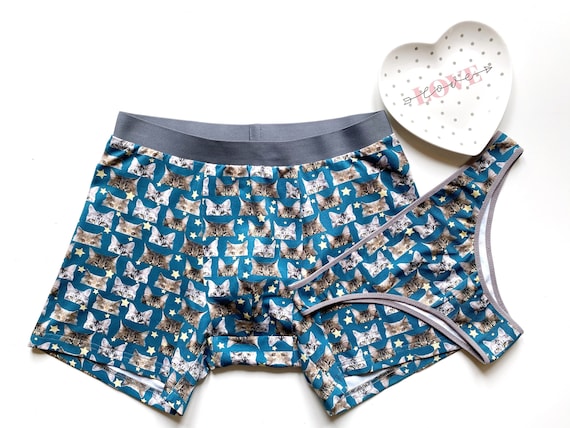 Pancherry - Couple Matching Set: Dog Print Panties + Boxers