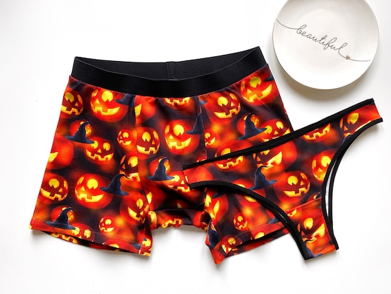 Halloween Matching Underwear for Couple, Funny Couple Briefs With