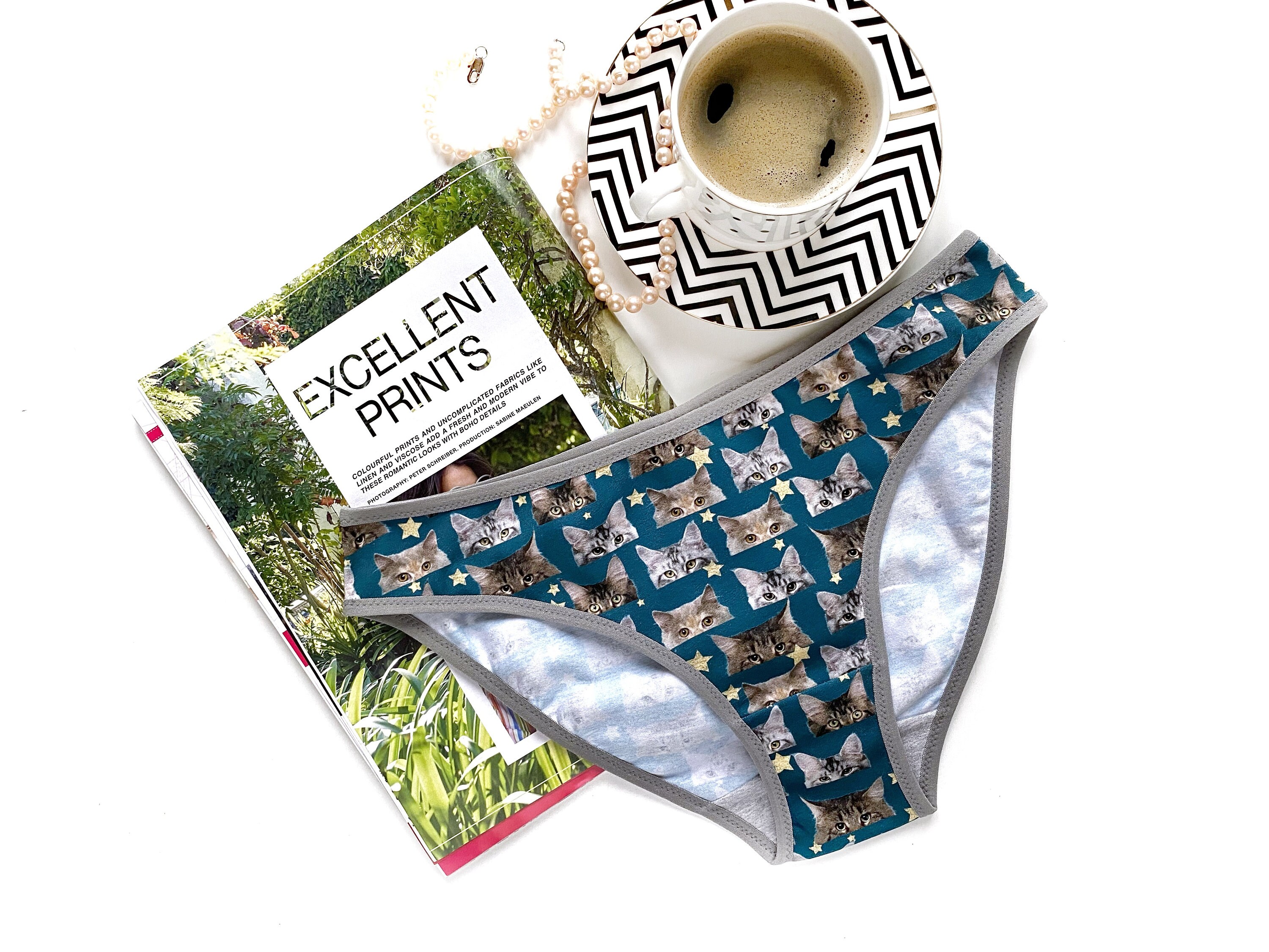Hipster Panties for a Woman Cotton Underwear for Her With Cat Etsy