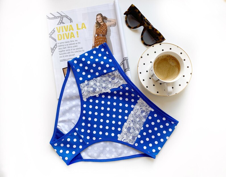 Highwaisted Hipster Style Panties With Polka Dots for the Etsy