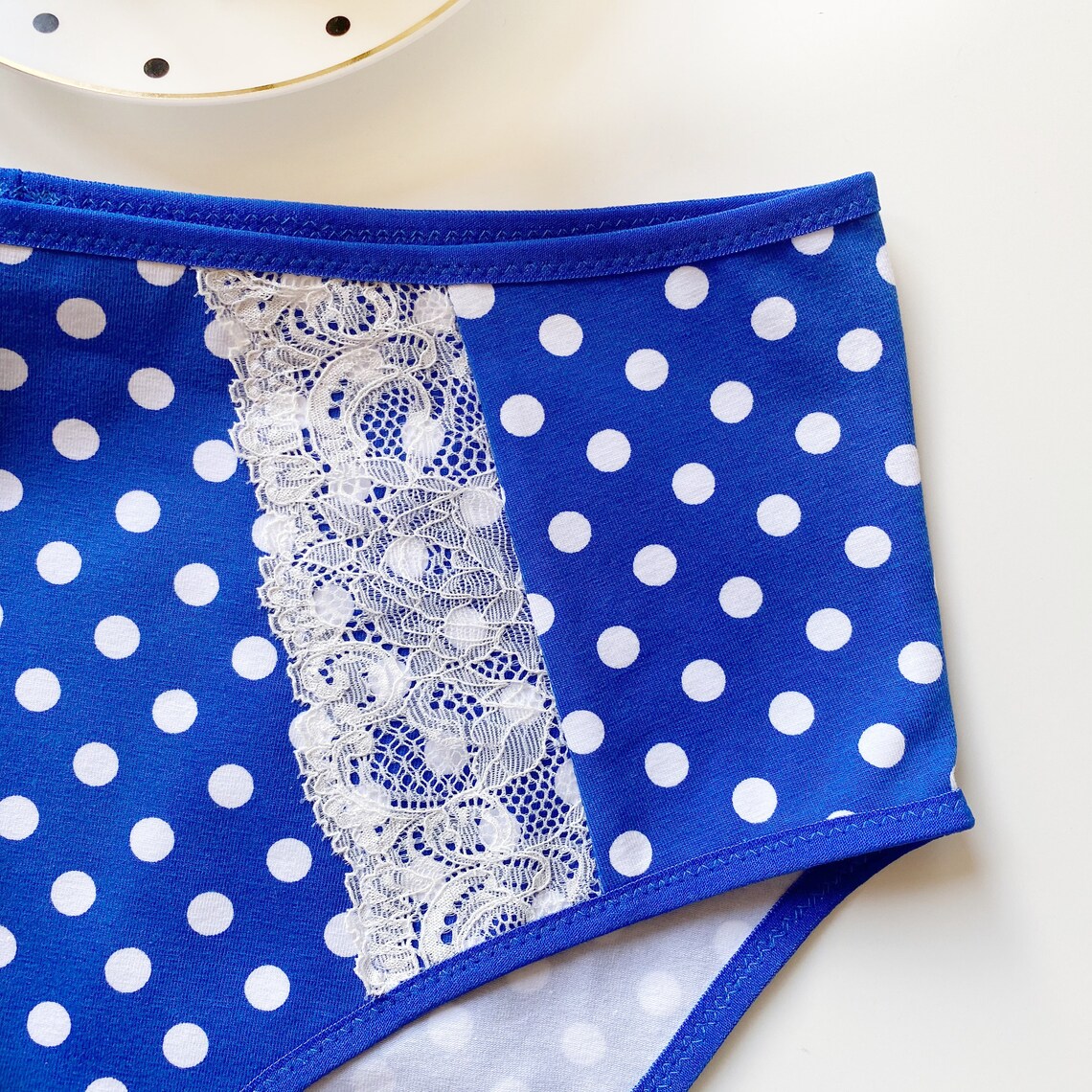 Highwaisted Hipster Style Panties With Polka Dots for the Etsy