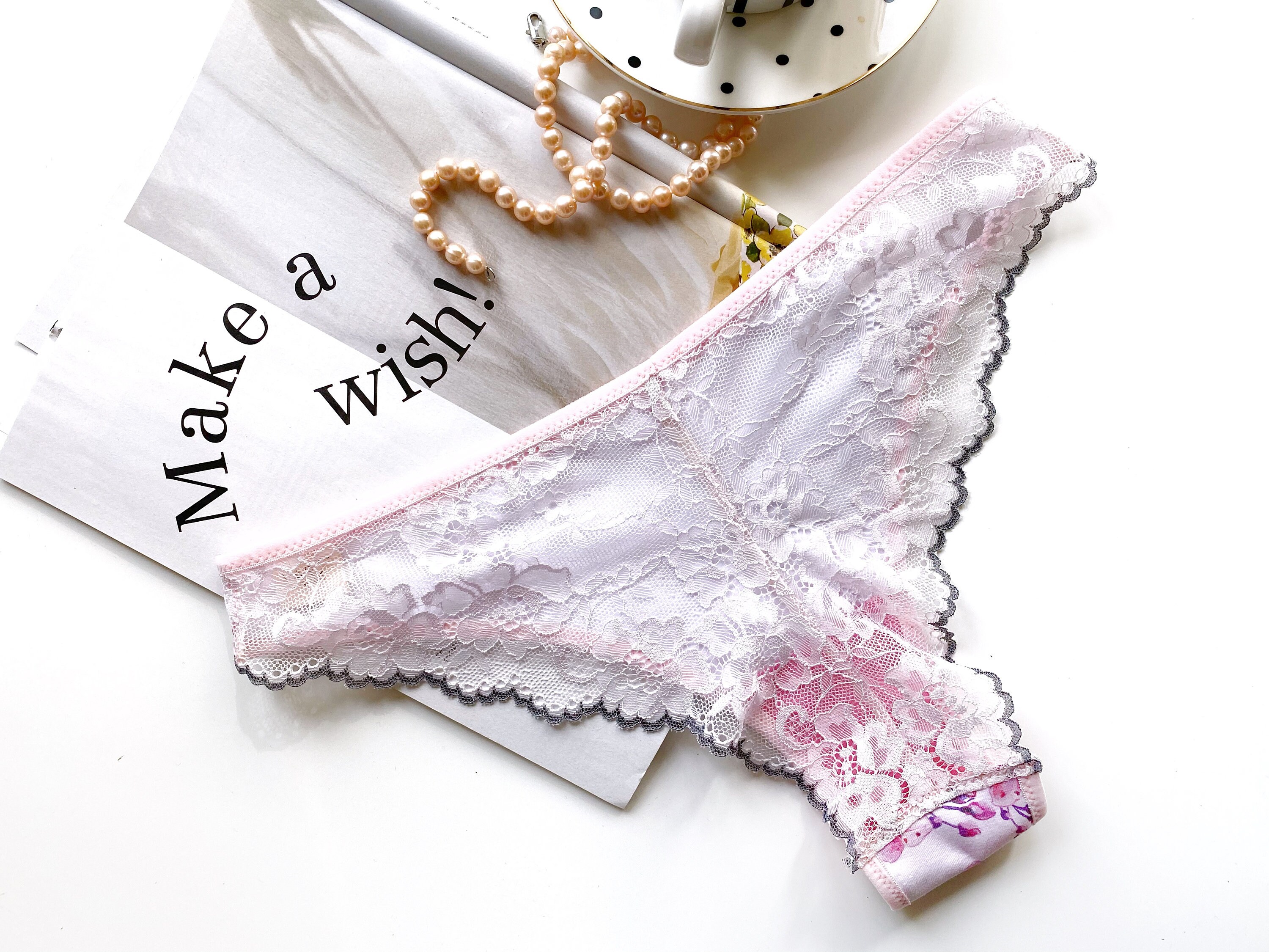 Bragas de mujer floral rosa. Sakura florece ropa interior. Linda lenceria de algodon. Calzoncillos de encaje rosa para ella. Calzoncillos de tanga sexy con flores rosas. Etsy Mexico