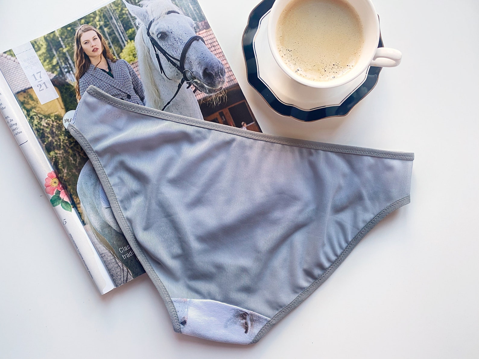 Horse Print Panties, Cute Cotton Briefs for Her, Unique Horse Print