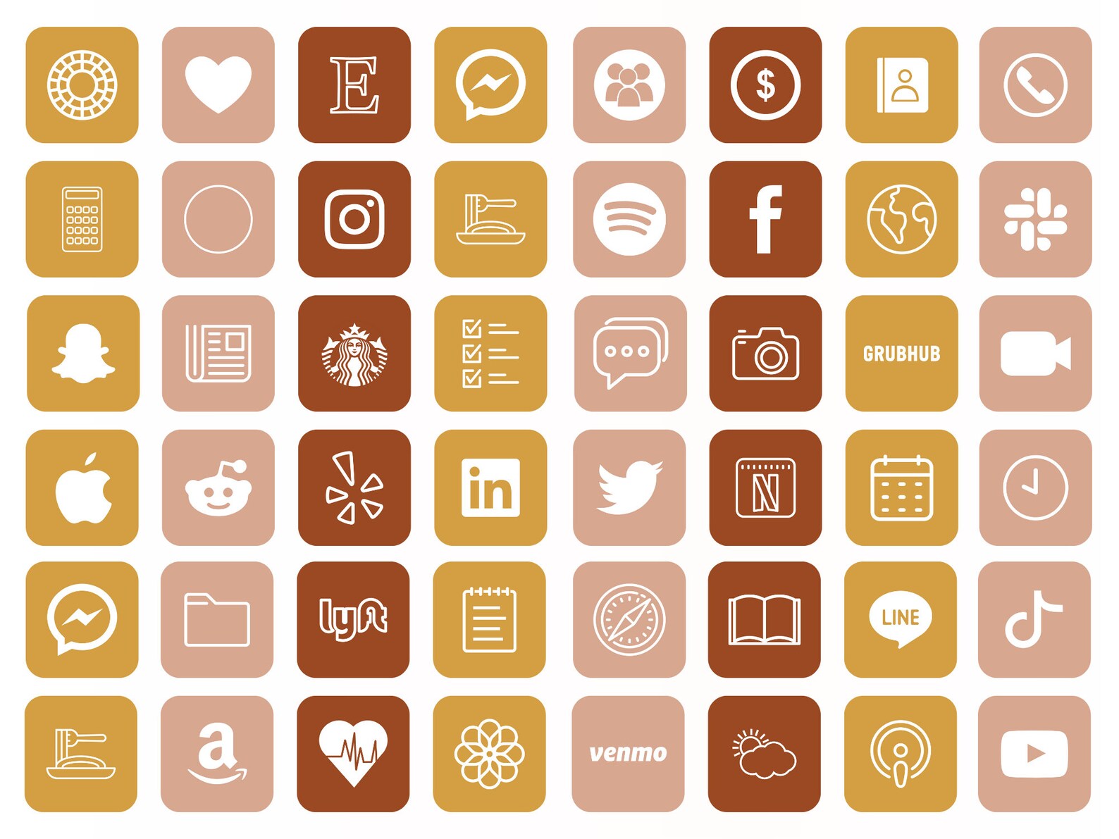 Autumn Colors iOS Icons Pack 60 Icons iPhone iOS 14 App Etsy