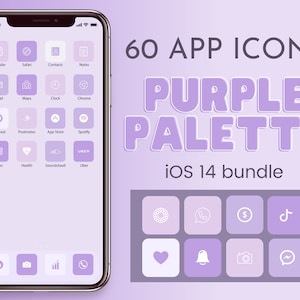 Purple Lovers iOS Icons Pack 60 Icons | iPhone iOS 14 App Icons | Purple Palette Theme