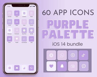 Purple Lovers iOS Icons Pack 60 Icons | iPhone iOS 14 App Icons | Purple Palette Theme