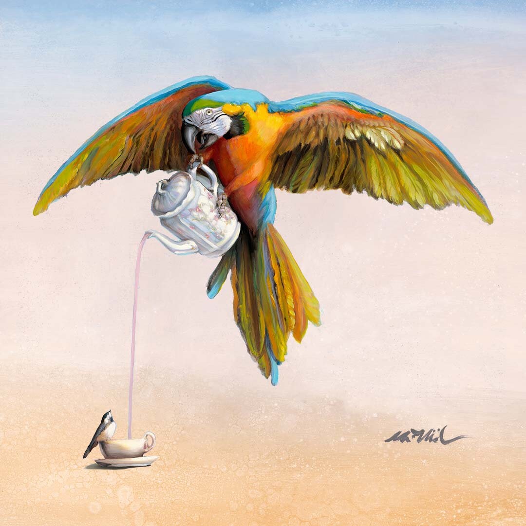 Whimsical Parrot Pouring Pink Lemonade, Oil Painting, Nancy Noel Limited  Edition Art Print 13h X 13w - Etsy Norway