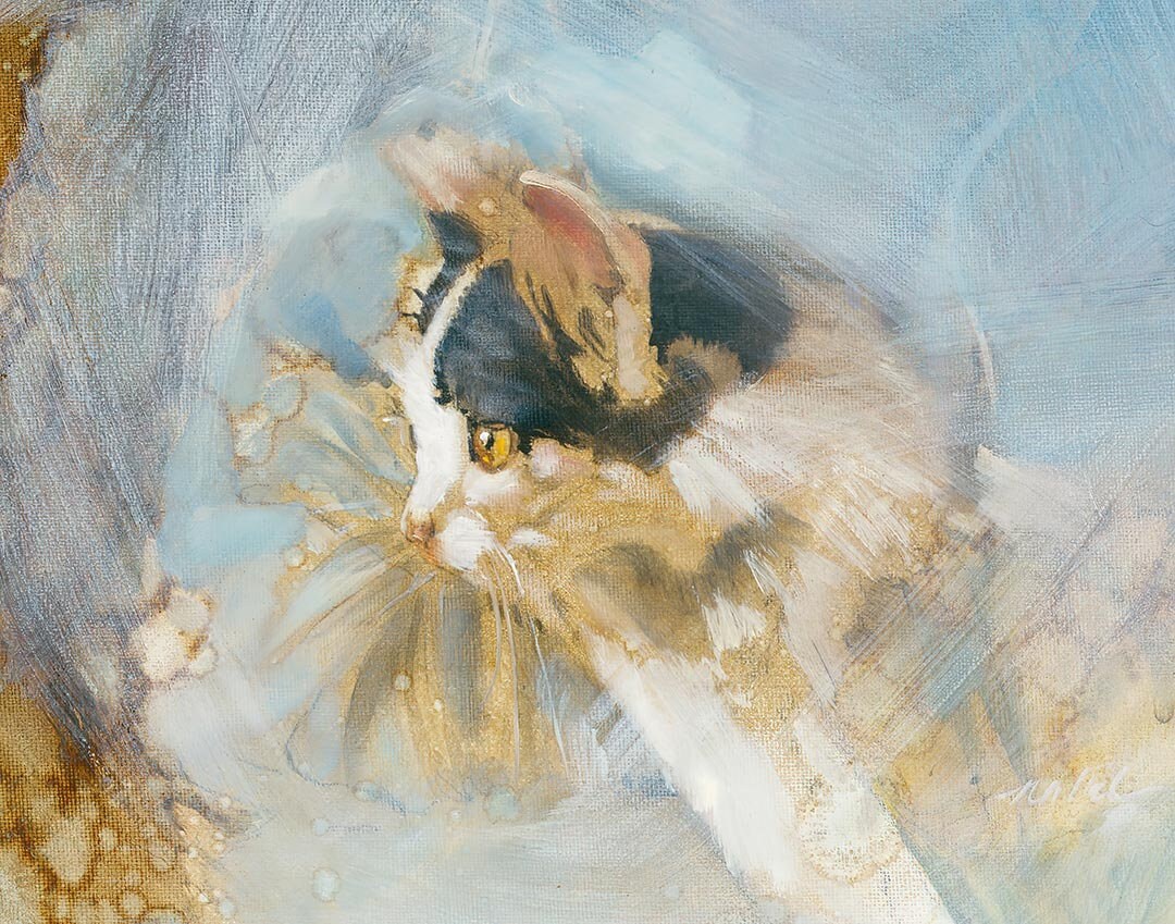 Le Chat Cat Oil Painting Nancy Noel Art Print Animal Art Etsy