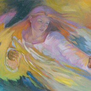 Painted - Oil Painting, Nancy Noel Art Print, Angel Art, Paper or Canvas Giclée