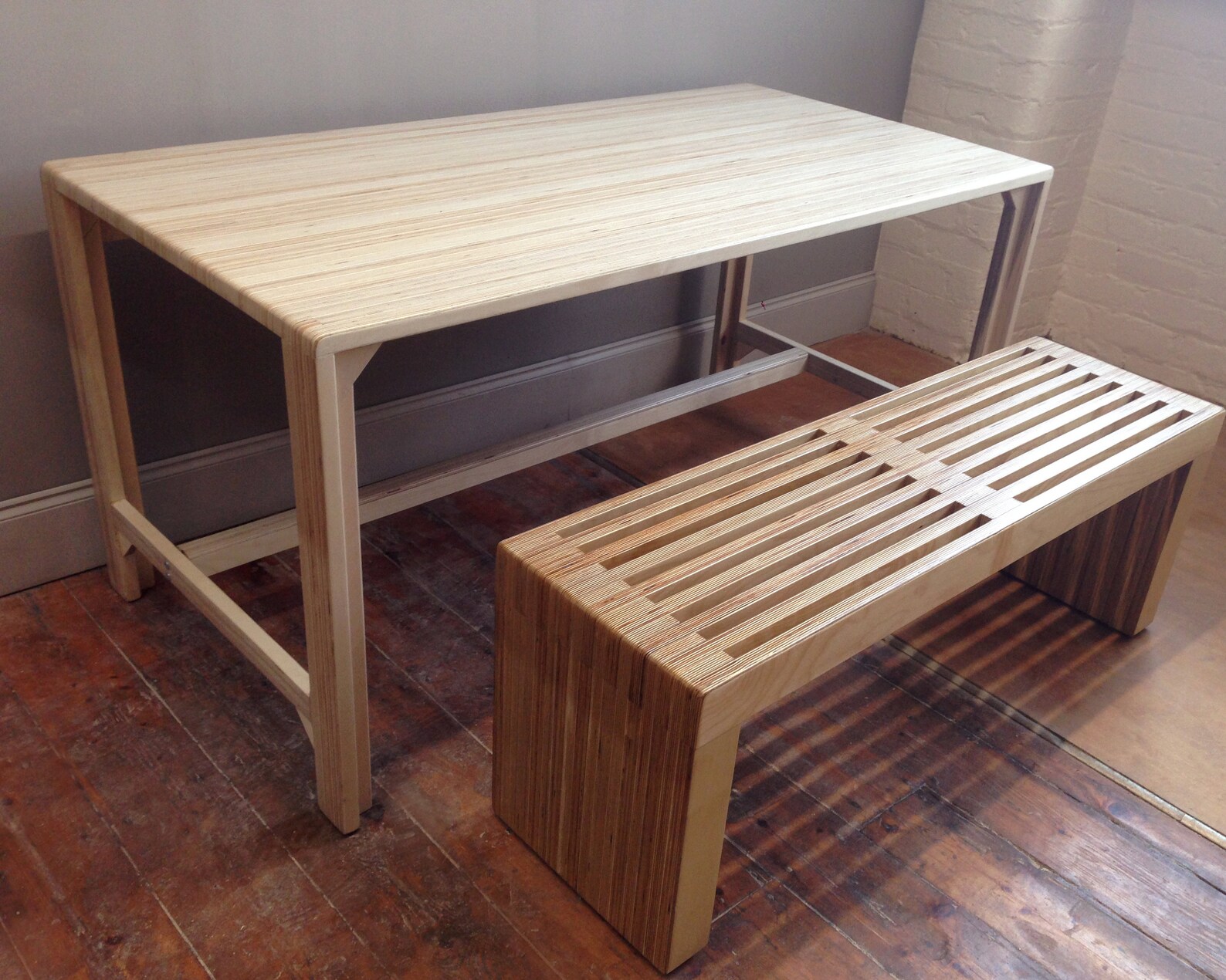 Scandi Style Birch Plywood End Grain Table / Desk 46 WEEK LEAD TIME