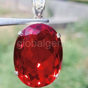 Natural Red Ruby Pendent 106.15 Ct Oval Shape Certified EGL Gemstone 6ANQ
