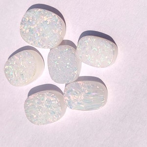 Very Nice Looking 6 Peaces 36.00 Carat Certified White Fire like-Opal Cabochon Natural Ethiopian Stone Cushion Cut Loose Gemstone SKW