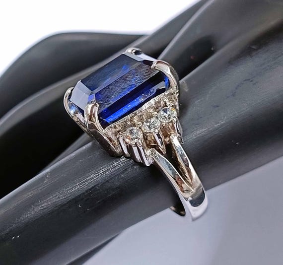 Blue Sapphire Emerald Cut Certified Wedding