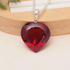 Red Ruby Heart Shape 26.00 Ct 925 Silver Pendent Natural EGL Certified Loose Gemstone 6LNS