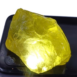 Riesiger 383.5 Karat Lemon Topas Roh | Natürlicher transparenter Kristall | Zertifizierter Brasilien Edelstein | Seltene Sammlung 5AJL
