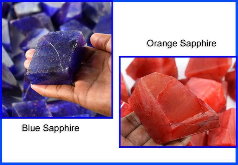 Discounted Price Natural 2000 Ct Certified Magnificent Blue /& Orange Sapphire African Gemstone Polished Rough Lot
