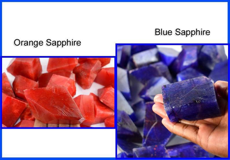 Discounted Price Natural 2000 Ct Certified Magnificent Blue /& Orange Sapphire African Gemstone Polished Rough Lot