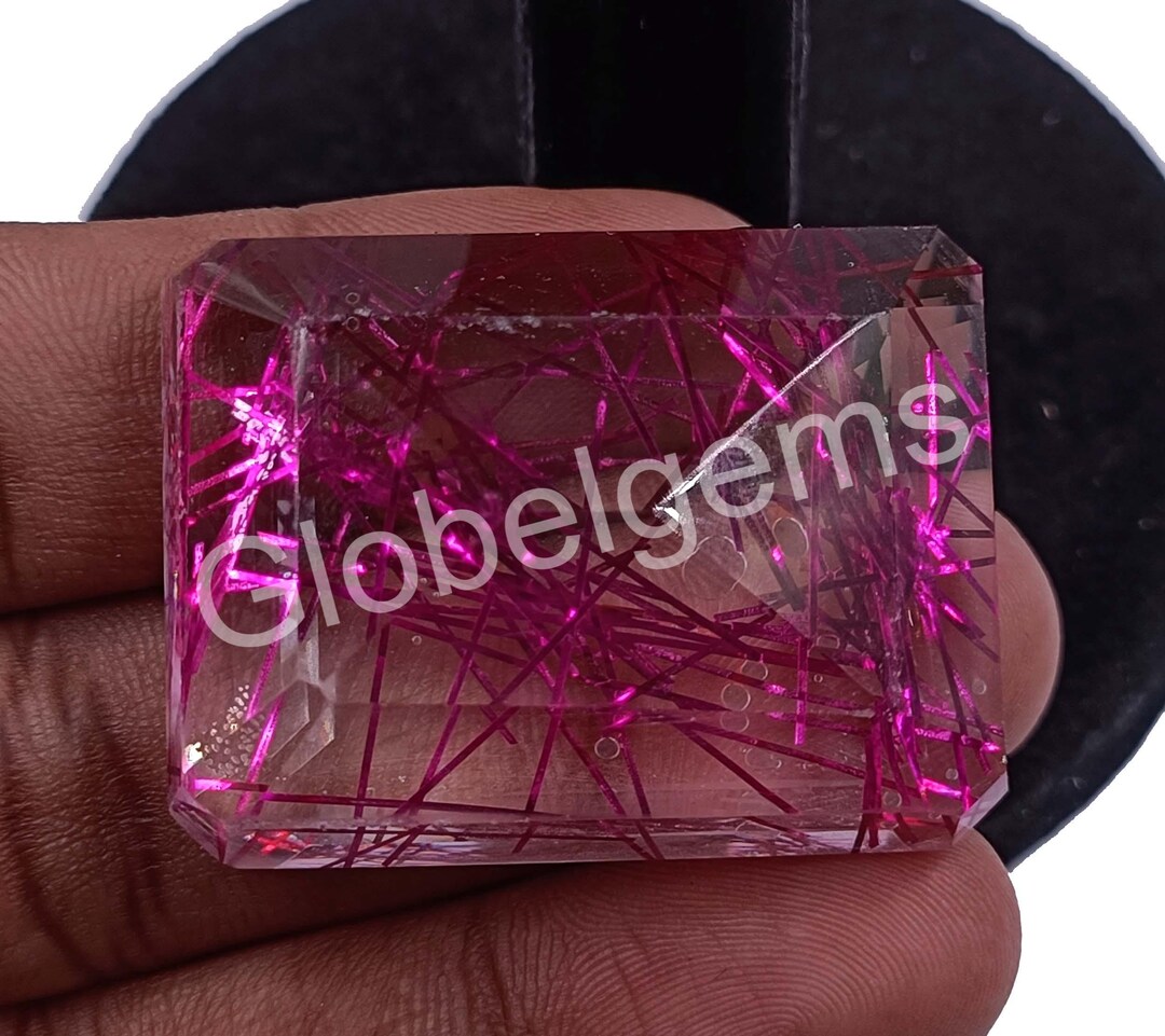 Pink Rutilated Quartz Rutilated Quartz Pink Colour 142.70 Carat Certified Loose Gemstone ...