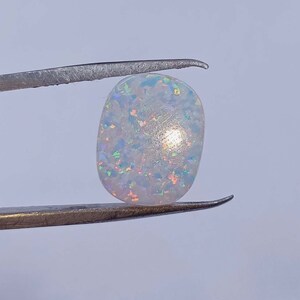 Today Beautiful Offer 6.85 Carat Certified White Fire like-Opal Cabochon Natural Ethiopian Stone Cushion Cut 13x10x03 mm Loose Gemstone SKW