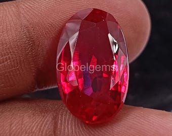 Rubis naturel certifié 22,20 ct, forme ovale, rubis rouge, pierre précieuse brute 4DSL