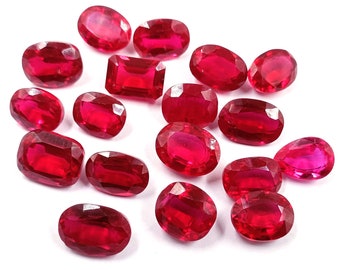 Rubino Naturale!! (Da 1 a 15 pezzi) Ogni pezzo 20-22 carati sfaccettato misto taglio Rubino Rosso Gemma IGL 6MHP