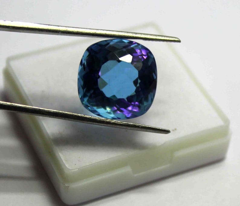 25.55 Ct Certified Natural Transparent Russian Color Changing Alexandrite Cushion Shape Gemstone Use For Ring SN1209