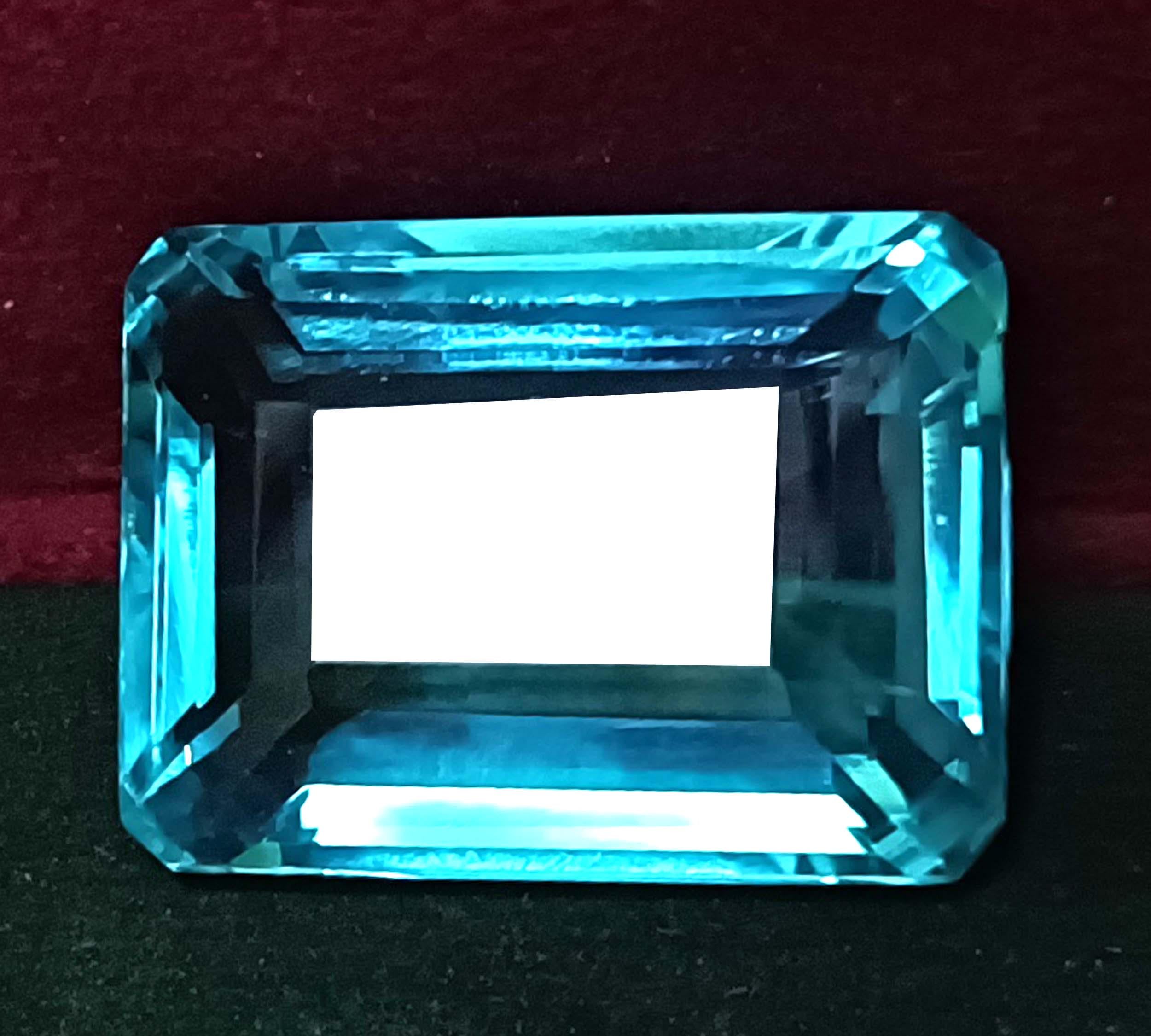 Aigue-marine Naturelle De Madagascar - Taille émeraude 4,40 Carats - Bleu Clair - Non Traitée