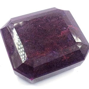 Emerald Cut Natural Ruby Gemstone  | Deep Red Ruby Stone | Loose Faceted Opaque Gem | Jewelry Making Supply 6OSQ
