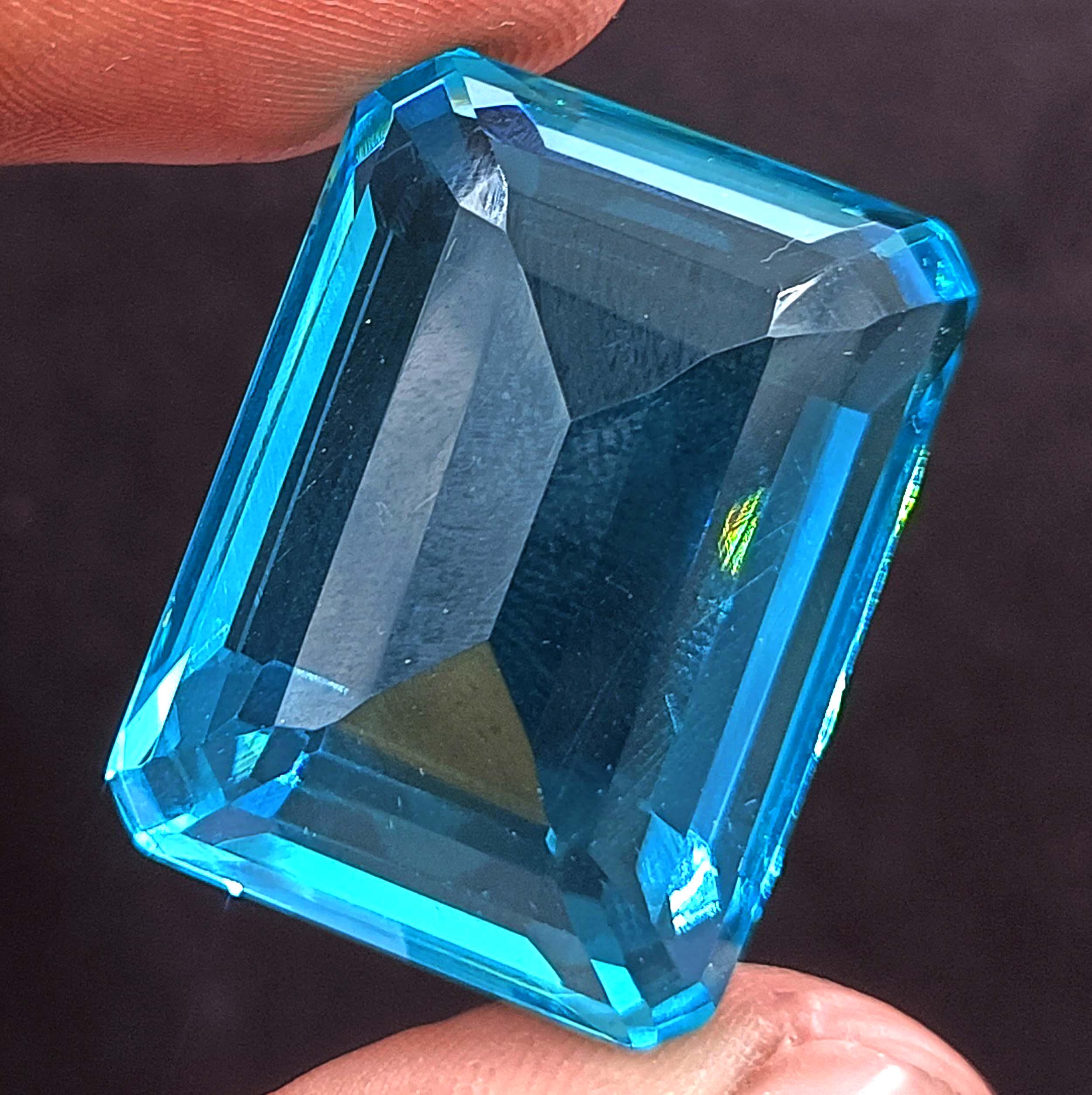 Pierre Aigue-marine Naturelle Bleue De Madagascar - Taille émeraude 4,40 Carats - Excellent