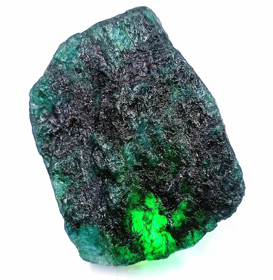 thumbnail image 2 of Natural Colombian Green Emerald Raw Cube – 65-70 Ct – Dyed Rough Loose Gemstone 24N 2 of 6