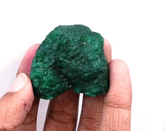 204.50 Ct Certified Natural Colombian Green Emerald Raw 42x40x22 mm High-Quality Fantastic Offer Superior Quality Healing Earth-Mined GRD