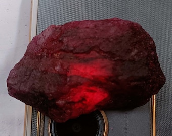 Ruby 240-260 Ct Certified Natural Pigeon Blood Red Ruby Raw Chunk Uncut Healing Earthmined 51x31x16 mm From Africa Top Quality SKU