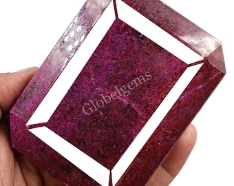 Rubis naturel certifié, pierre précieuse taillée en émeraude, 2580 carats, rubis rouge d'Afrique. Offre spéciale du jeudi : 5MAS