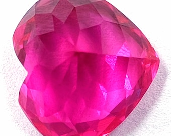 Natural Ruby 25 Carat Faceted Heart Ruby Gemstone from Burma Pink Ruby Certified Loose Gemstone Fresh Offer 5LAQ